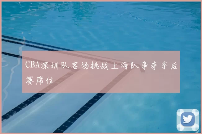 CBA深圳队客场挑战上海队争夺季后赛席位